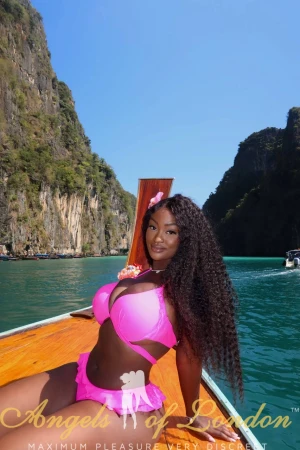 black London escort Salba on a boat
