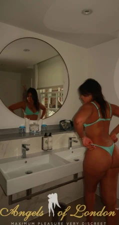 London escort Tissa in blue thong