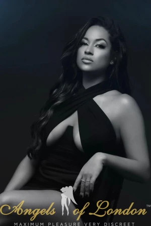 London escort Kuraga in black and white