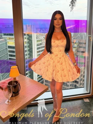 London escort Zambia in cute dress
