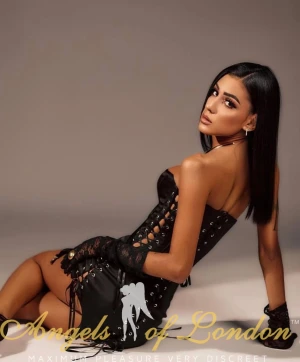 London Escort Fragita in black leather