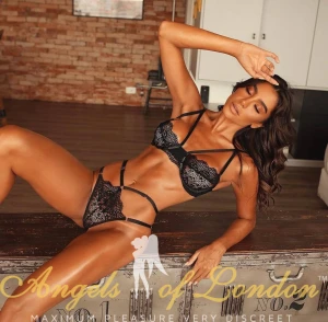 London Escort Fragita in black panties and bra